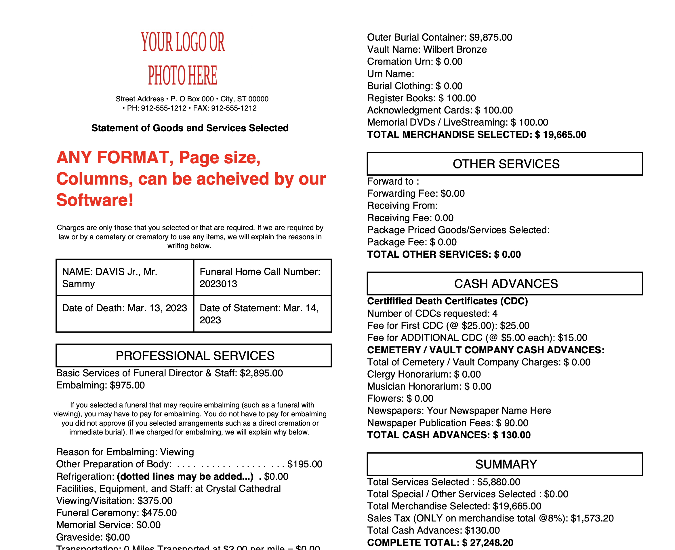 PDF Statement Screenshot